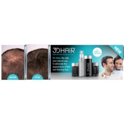 3D Hair Loss Fibres for Thinning Hair Dark Grey 10g Mens Grooming